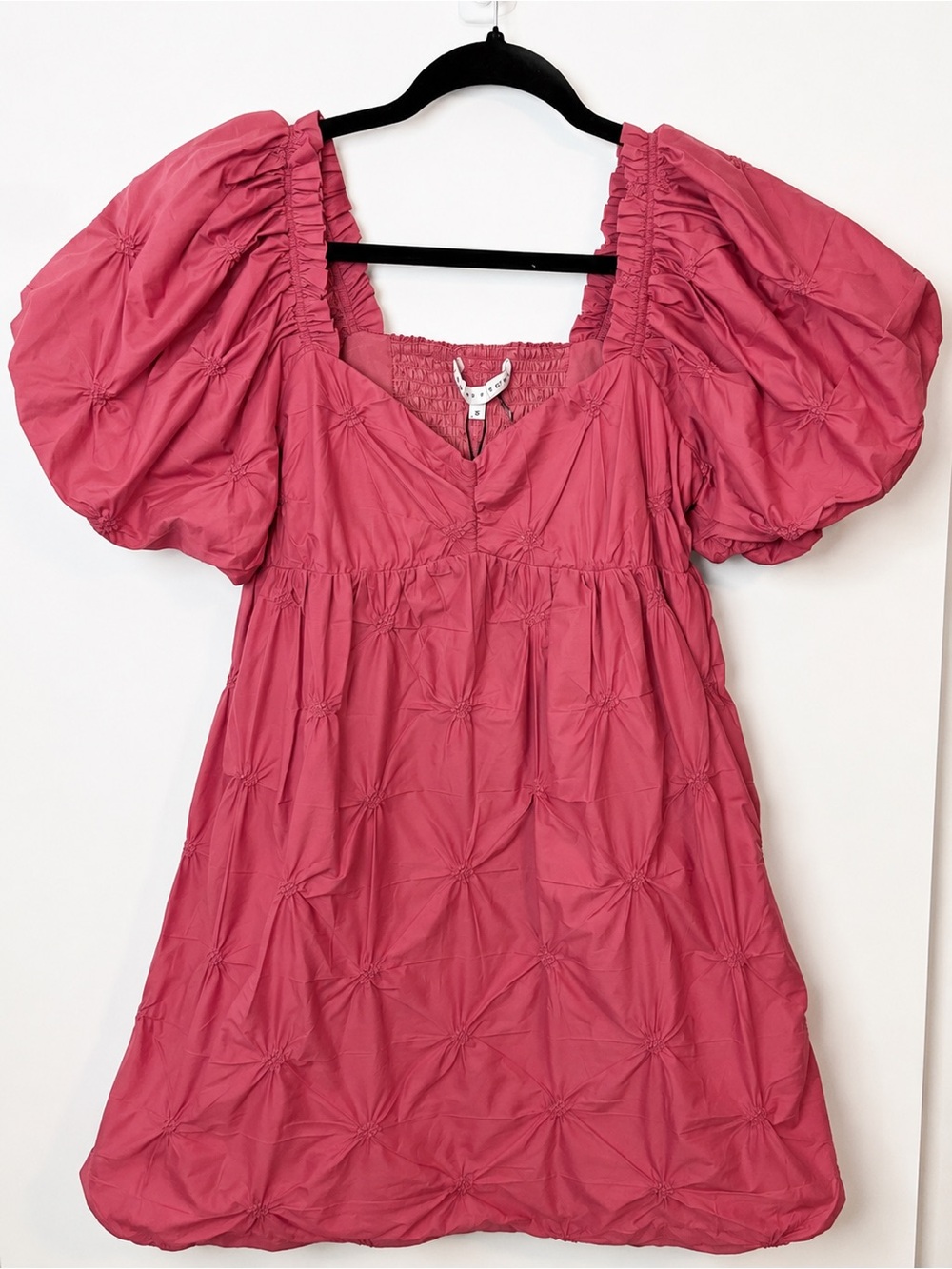NWT English Factory Pink Puff Sleeve Mini Dress XS